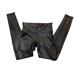 SPANX Black Faux Leather Leggings. Size S. Style # 2437